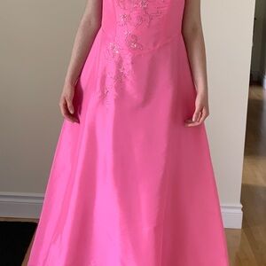 Elegant Pink Gown with Embroidery